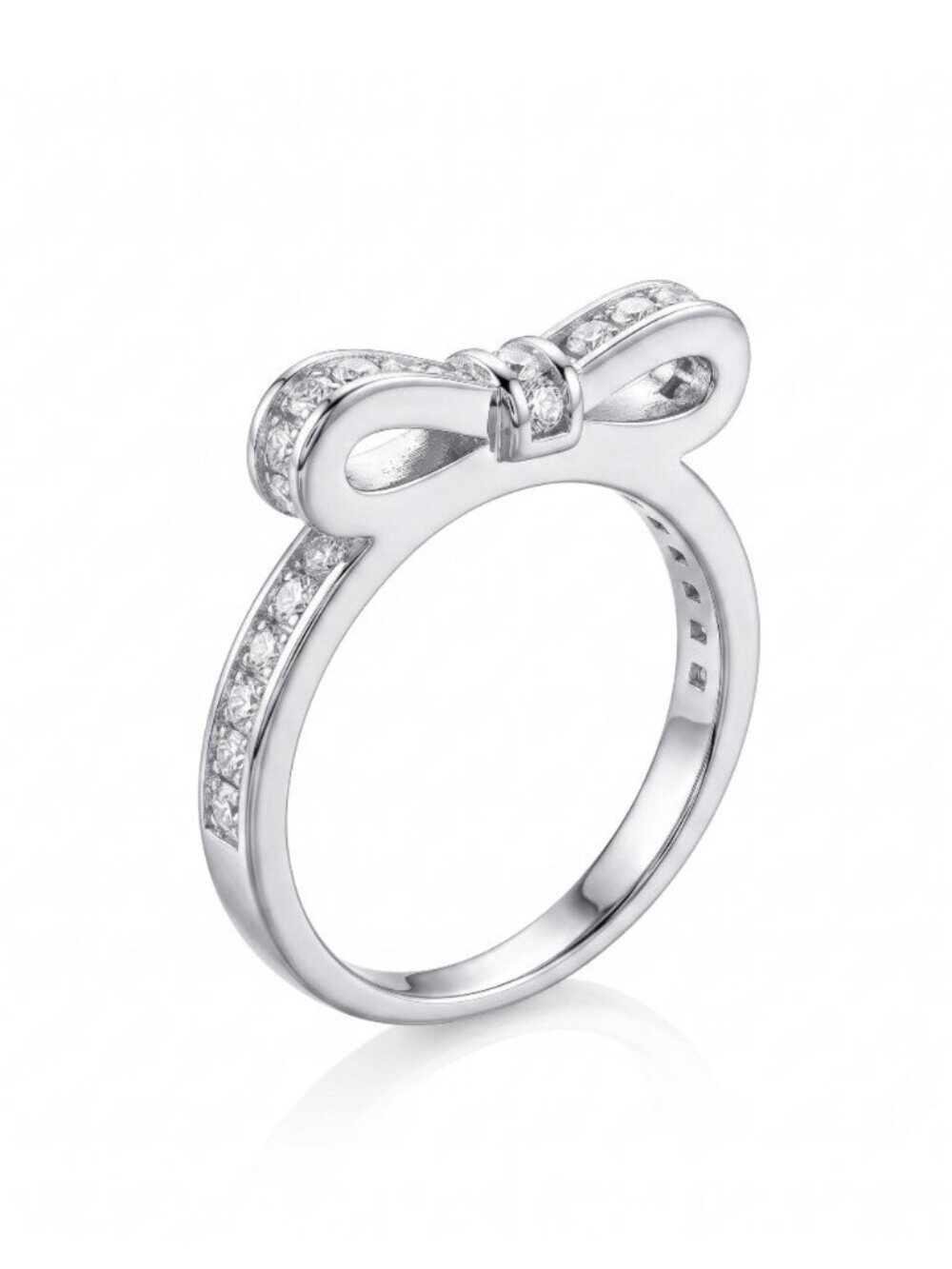 Sparkling Bow Ring, 925 Sterling Silver Charmed Aroma Bow Collection